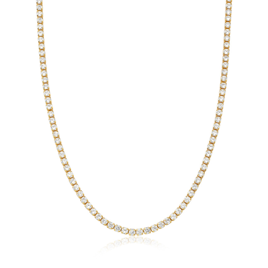Choker Riviera Zircônia (2,5mm) 40cm + Extensor Folheada a Ouro 18k