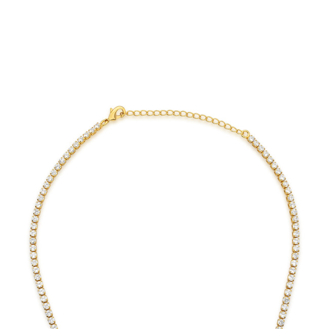 Choker Riviera Zircônia (2,5mm) 40cm + Extensor Folheada a Ouro 18k
