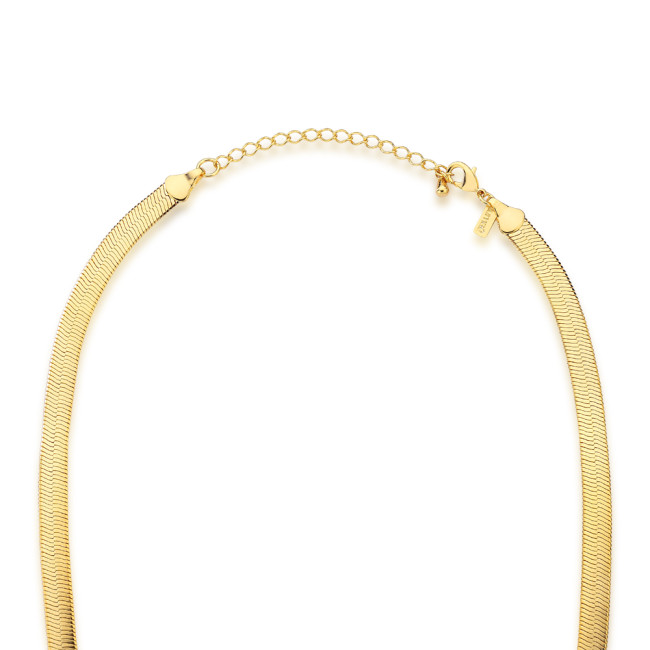 Corrente Fita Lisa 5,5mm 40cm Folheado a Ouro 18k