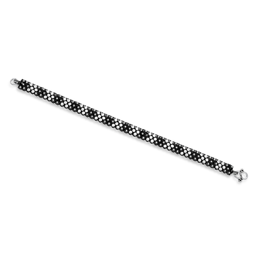 Pulseira Prata Pecum Três Fileiras 19cm (7mm)