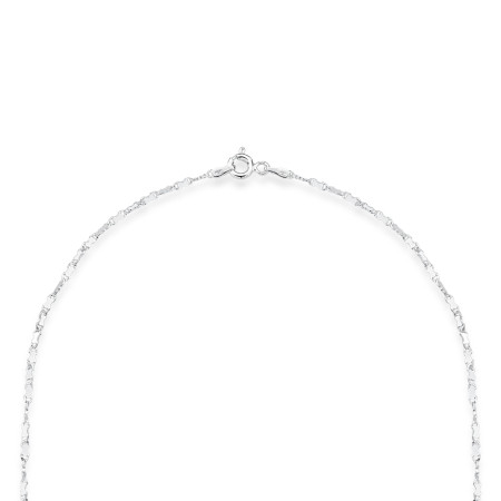 Corrente Prata Smooth Plate 45cm