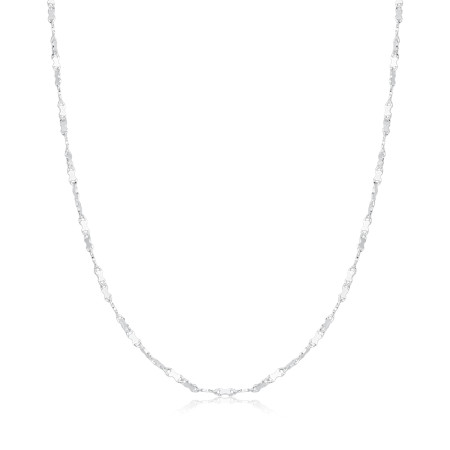 Corrente Prata Smooth Plate 45cm