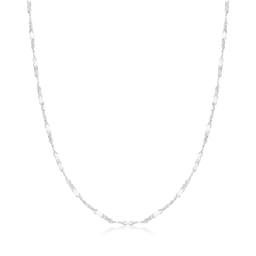 Corrente Prata Smooth Plate 45cm