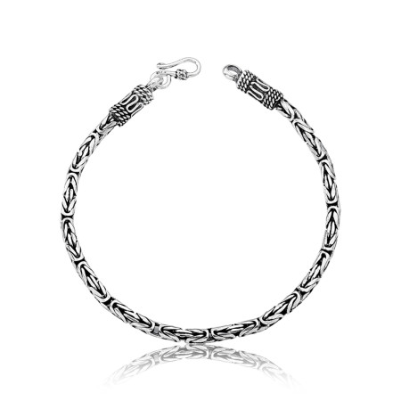 Pulseira Prata Bali Ponto Peruano 22cm (3mm)