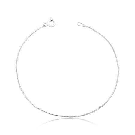 Pulseira Prata Rabo de Rato Fosca Facetada 18cm