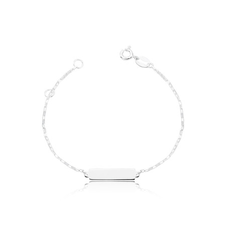 Pulseira Prata Infantil Plaquinha Lisa  