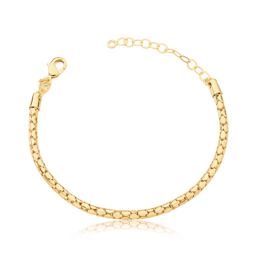 Pulseira Tubo c/ Recortes Folheada a Ouro 18k