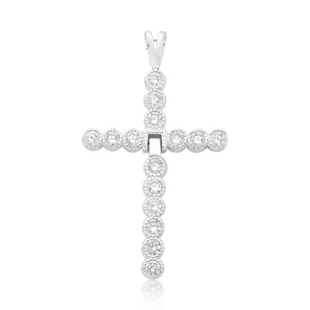Pingente Prata Cruz Articulada Cravejada