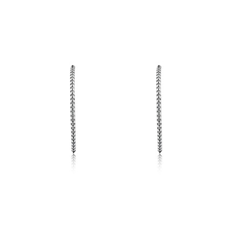 Brinco Prata Ear Hook Cravejado Envelhecido  