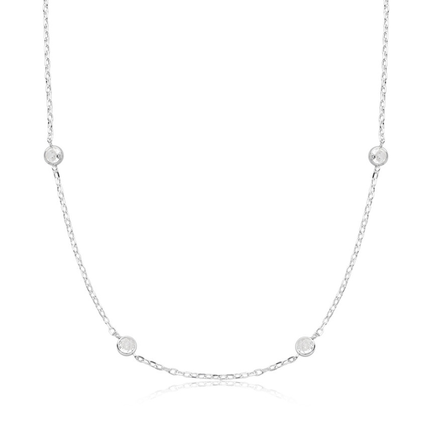 Choker Prata Cartier c/ Zircônias Redondas