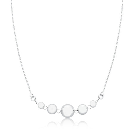 Gargantilha Prata Cinco Esferas Lisas