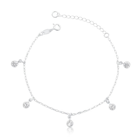 Pulseira Prata Cartier c/ Pontos Luz Embutidos