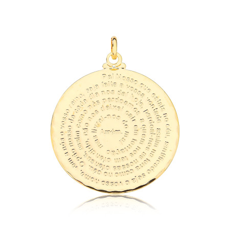 Pingente Oração Pai Nosso "GG" Folheado a Ouro 18k