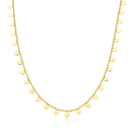 Choker Corações Lisos Folheada a Ouro 18k  