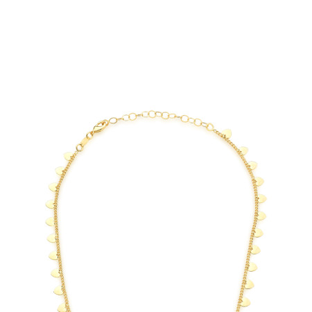 Choker Corações Lisos Folheada a Ouro 18k  