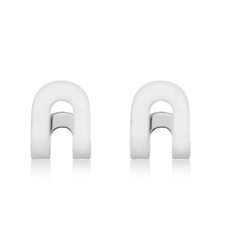 Brinco Prata Leve Fixo "U" Invertido
