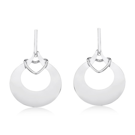 Brinco Prata Leve Gota Vazada Lisa Espelhada