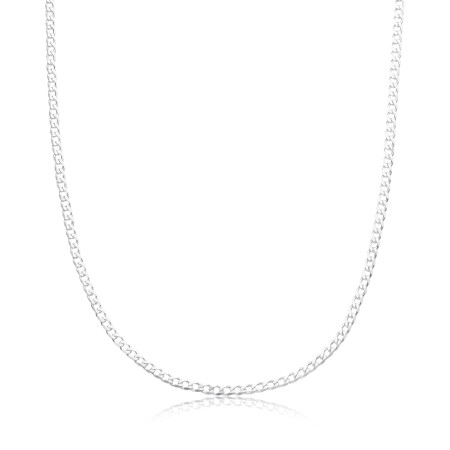 Corrente Prata Grumet Extraflat 45cm (Curta) 2mm