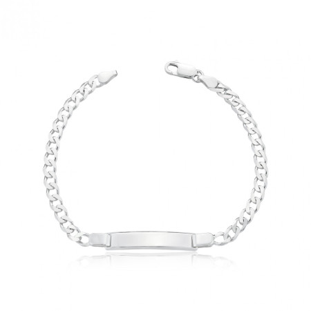 Pulseira Prata Grumet c/ Placa 20cm (5mm)