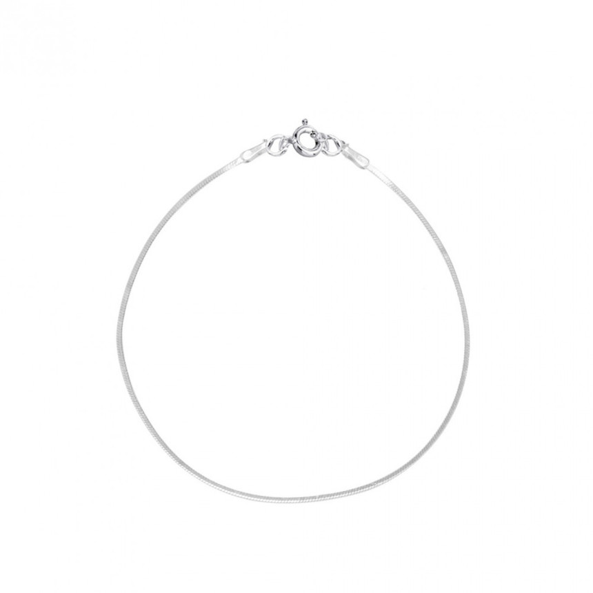 Pulseira Prata Rabo de Rato Quadrada 18cm (1,1mm)