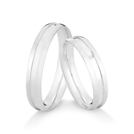 Aliança de Compromisso Prata c/ Friso Liso / 4mm (Valor da unidade)