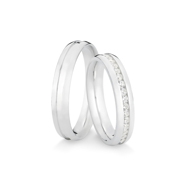 Aliança de Compromisso Prata c/ Friso Liso / 4mm (Valor da unidade)