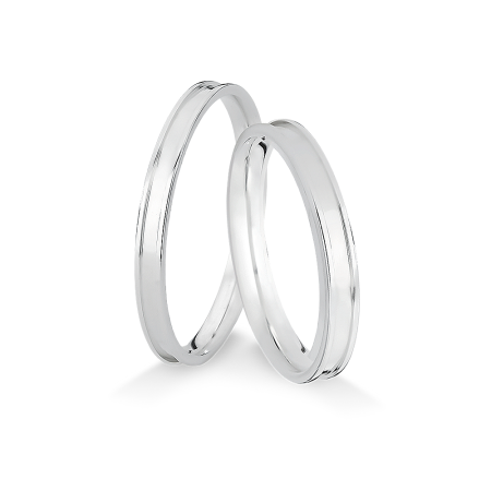 Aliança de Compromisso Prata Quadrada c/ Friso Liso / 2,4mm (Valor da unidade)