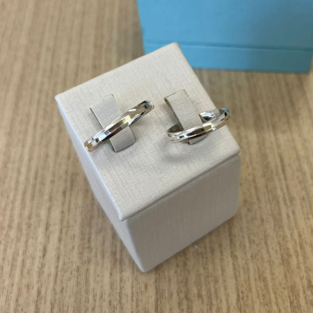 Aliança de Compromisso Prata c/ Filete Ouro / 3mm (Valor da unidade)