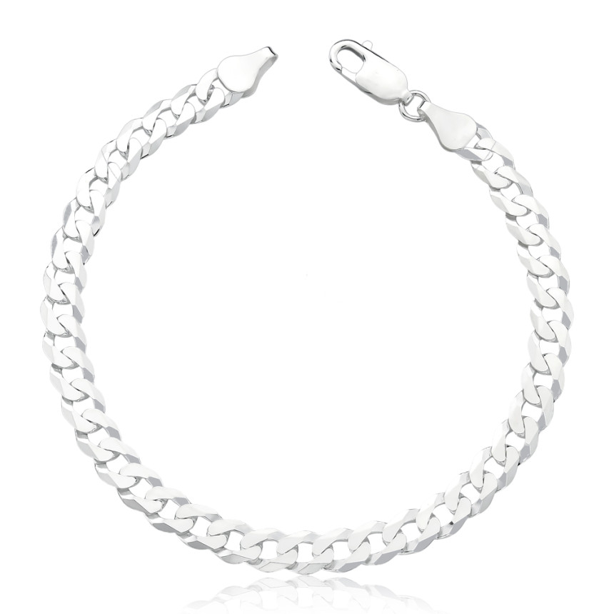 Pulseira Prata Grumet Superflat 20cm (7mm)