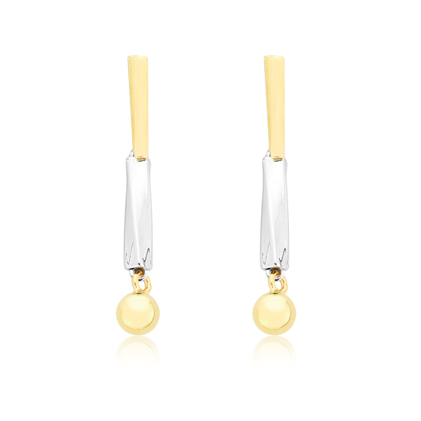 Brinco Base Palito c/ Canutilho Retorcido Folheado a Ouro 18k  