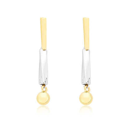 Brinco Base Palito c/ Canutilho Retorcido Folheado a Ouro 18k  