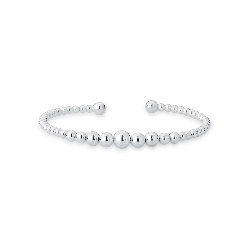 Bracelete Prata Aberto Esferas 