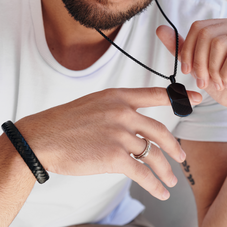 Anel Prata Saturno Corda Envelhecido