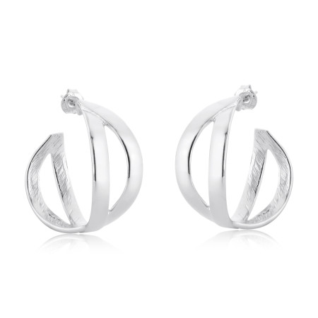 Argola Prata Leve Lisa Fita Dupla