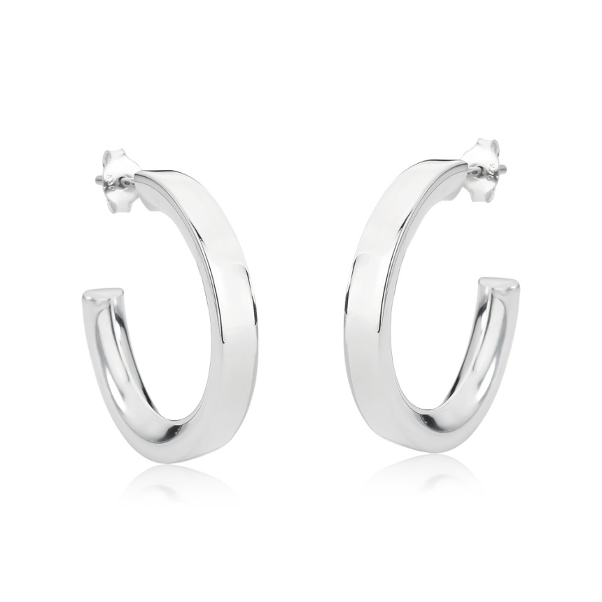 Argola Prata Fio Quadrado Oca c/ Tarraxa 20mm