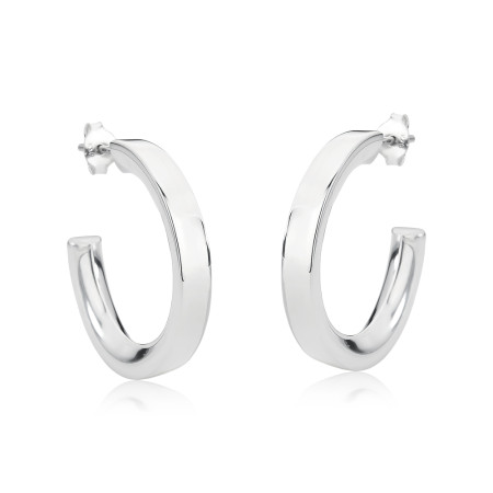 Argola Prata Fio Quadrado Oca c/ Tarraxa 20mm