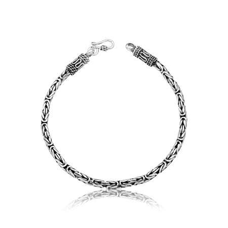 Pulseira Prata Bali Ponto Peruano 22cm (3,5mm)