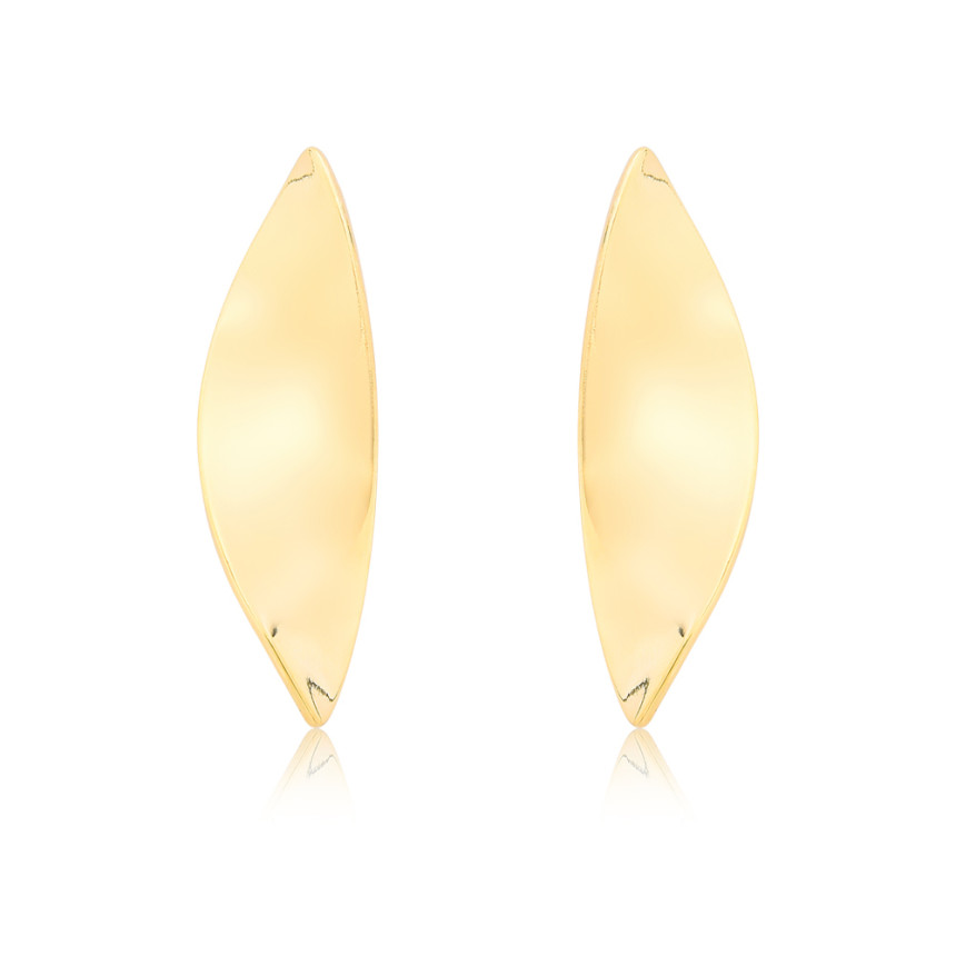 Brinco Navate Ondulado Folheado a Ouro 18k