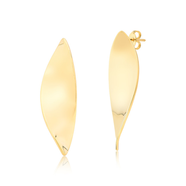 Brinco Navate Ondulado Folheado a Ouro 18k