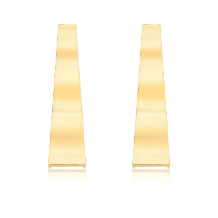  Brinco Fita Ondulada Folheado a Ouro 18k 