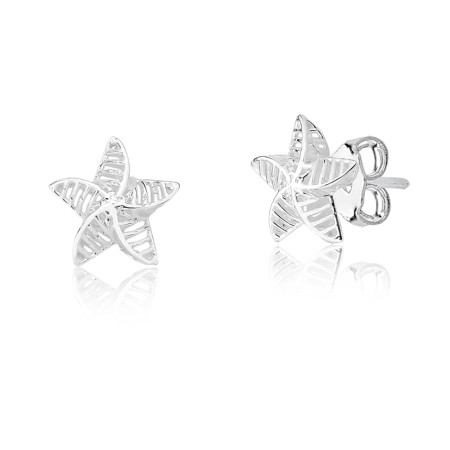 Brinco Prata Fixo Estrela Vazada 15mm