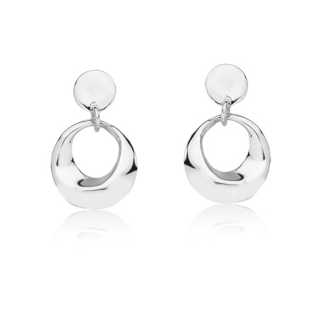 Brinco Prata Redondo Vazado Torcido