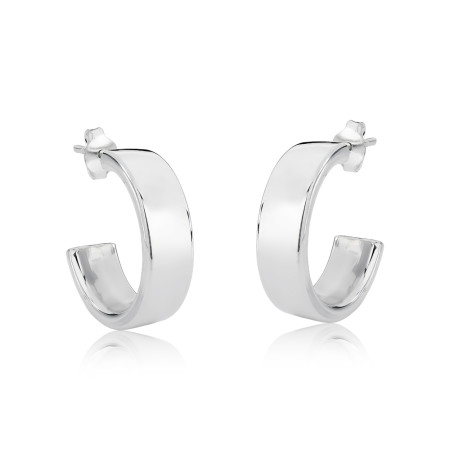 Argola Prata Quadrada c/ Tarraxa 20mm