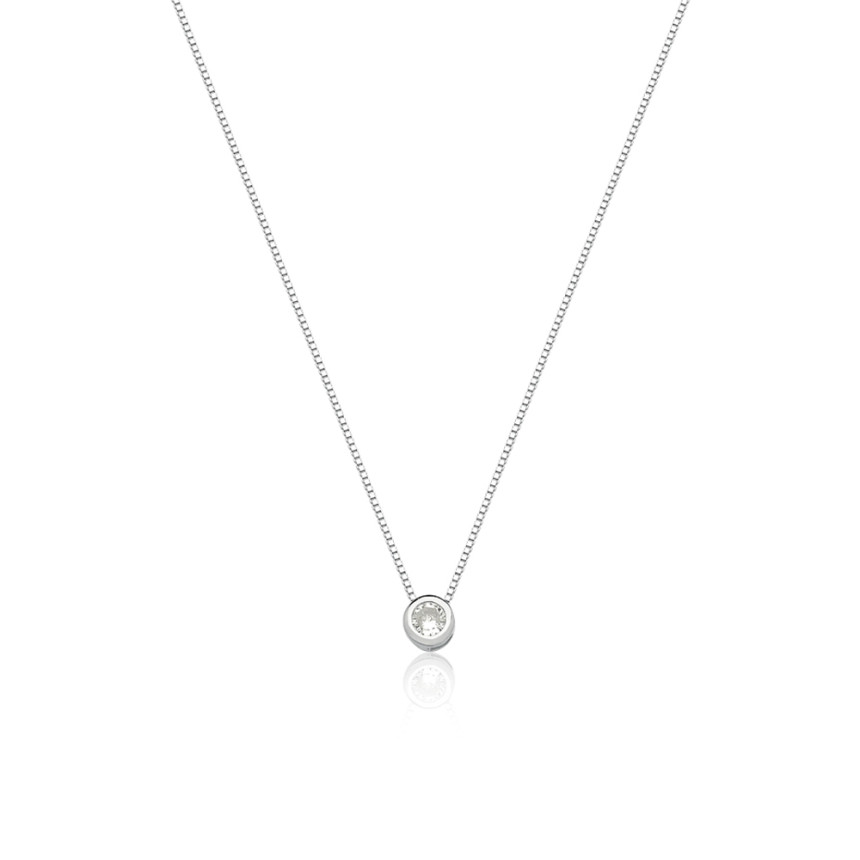 Gargantilha Prata Ponto Luz Embutido 5mm