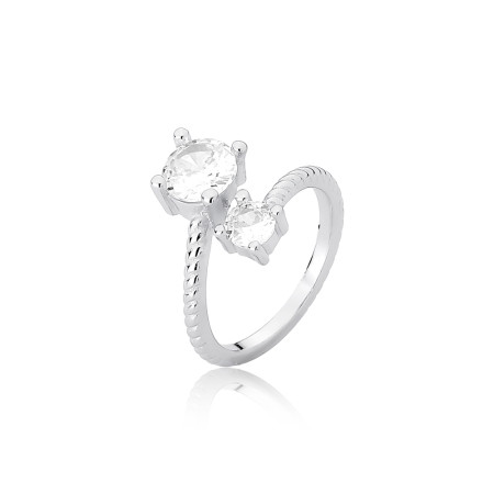 Anel Prata c/ Ródio Ponto Luz