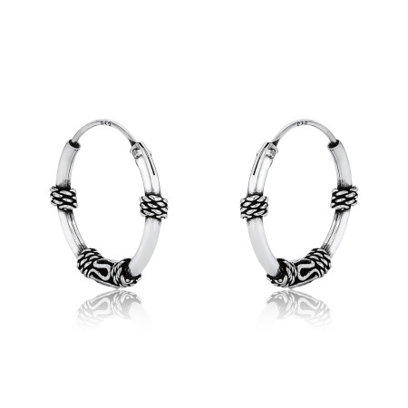 Argola Prata Bali Envelhecida 18mm