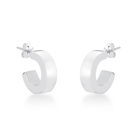 Argola Prata Quadrada c/ Tarraxa 15mm