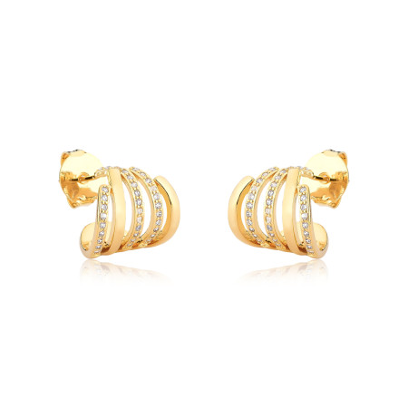 Brinco Gancho Cinco Fios Folheado a Ouro 18k