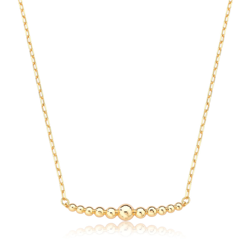Gargantilha Cartier Esfera Crescente Folheada a Ouro 18k   