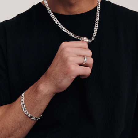 Corrente Prata Grumet Superflat 9mm (60cm)